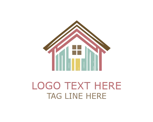 Abstract Roofing Crest Logo for Professional Construction Branding
