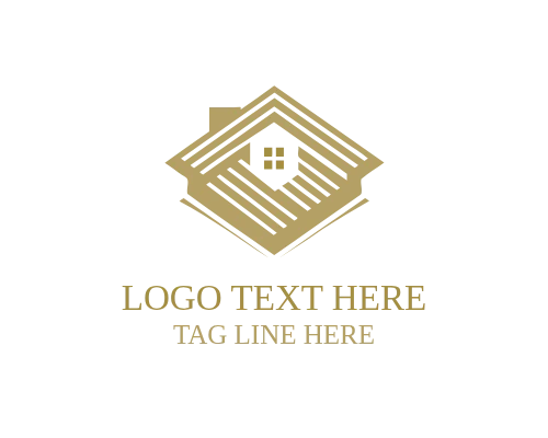 Abstract Roofing Firm Logo for Construction Companies and Contractors