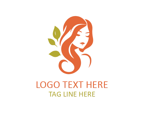 Abstract Rose Lady Logo Design