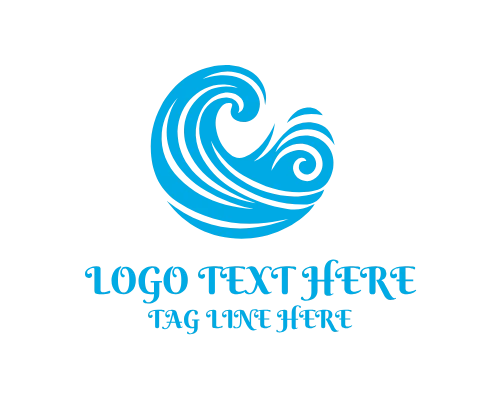 Abstract Sea Wave Icon Logo