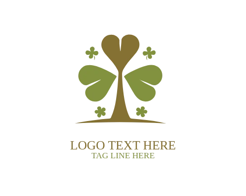  Abstract Shamrock Tree Logo