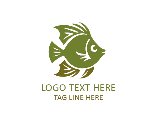  Abstract Shape Tropical Fish Flat Logo