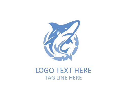 Abstract Shark Wave Logo