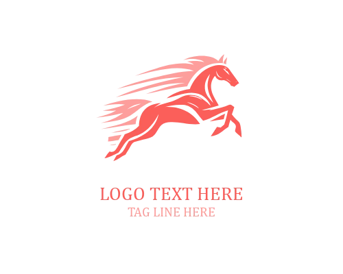 Abstract Swoosh Horse Logo
