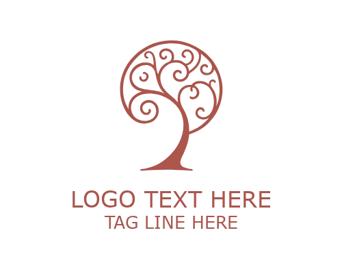 Abstract Tree Monoline Logo for Creative Eco Branding