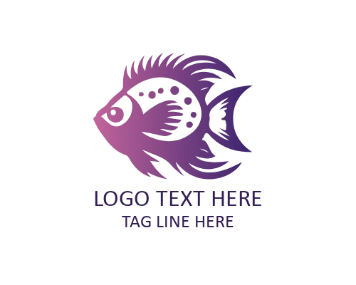 Abstract Tropical Fish Flat Logo for Modern Brands