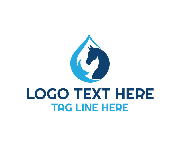  Abstract Twin Horse Drop Logo
