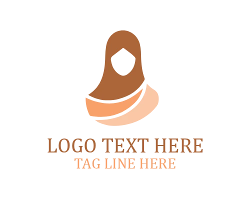 Abstract Veiled Hijab Woman Creative Logo
