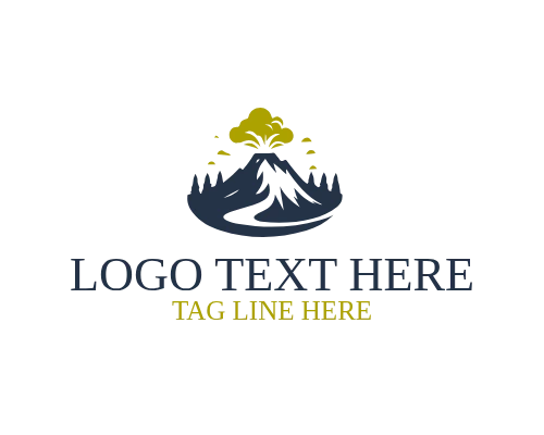 Abstract Volcano Mountain Logo