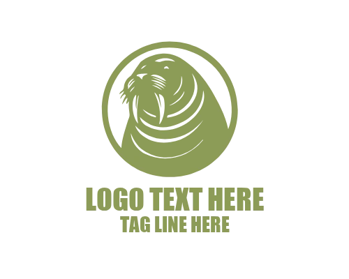 Abstract Walrus Symbol Logo for Creative Branding