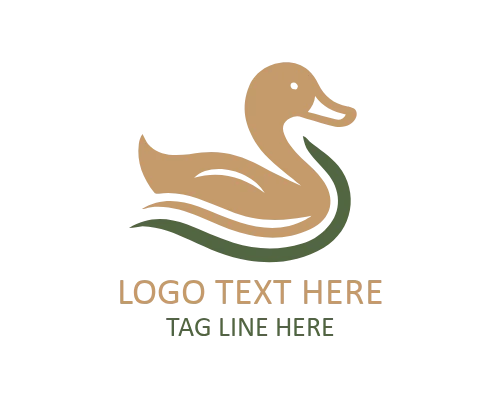 Abstract Water Duck Logo for Creative Brands