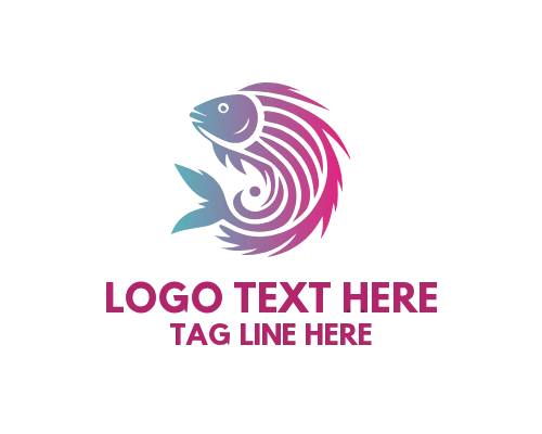 Abstract Water Fish Logo