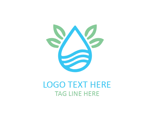 Abstract Water Flow Drop Logo