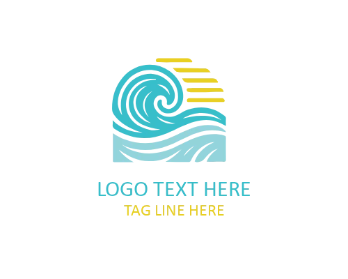 Abstract Waves Logo for Modern Water Branding
