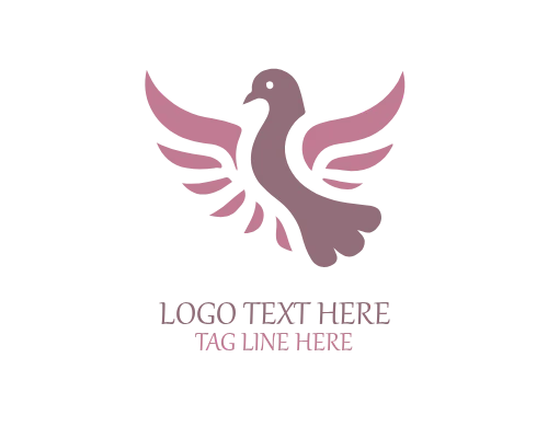 Abstract Winged Pigeon Logo for Creative and Symbolic Brands logo template preview