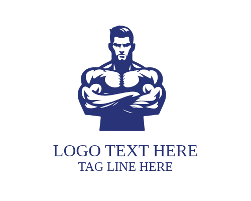 Active Fitness Muscular Man Logo