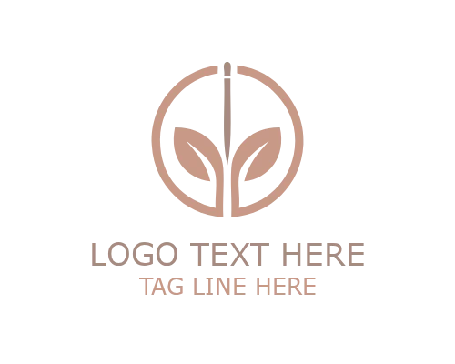Acupuncture Leaf Needle Logo for Natural Healing and Wellness