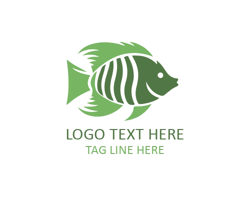 Adventure Tropical Fish Flat Logo