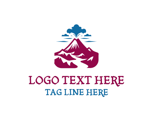Adventure Volcano Mountain Logo
