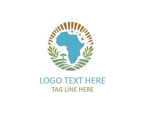 Africa Continent Outline Logo