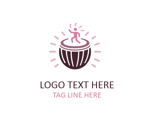 African Bongo Drums Logo for Music Festivals