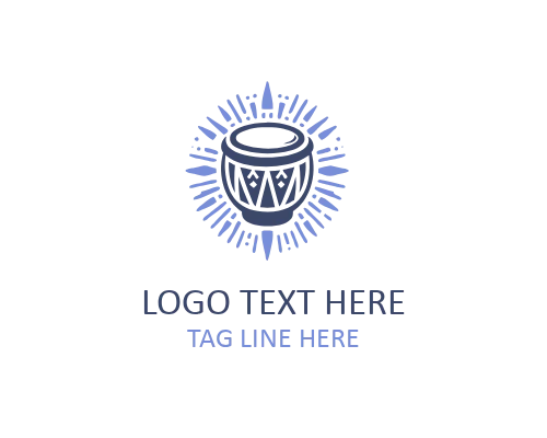 African Djembe Drum Logo for Traditional African Music