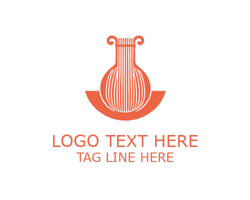 African Folk Music Instrument Logo