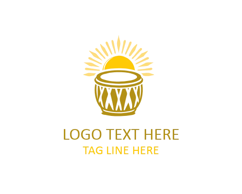 African Tribal Drummer Logo for Cultural Dance Performances,