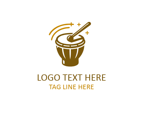 African Tribal Percussion Logo for Traditional Rhythm Groups