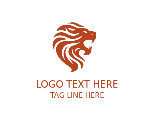 Aggressive Roaring Lion Logo