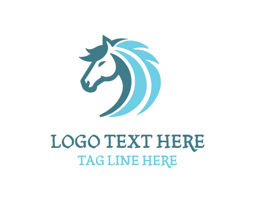 Aggressive Style Linear Horse Logo