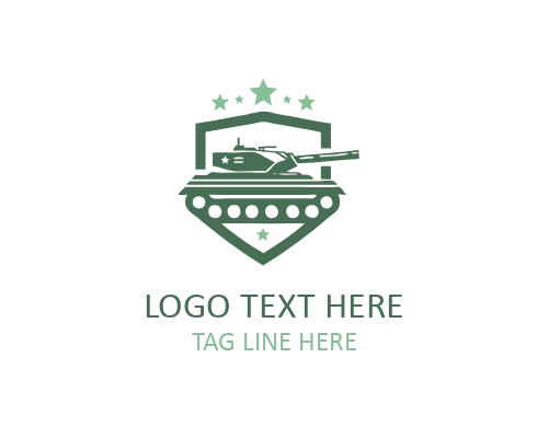 Aggressive War Tank Emblem for Action and Combat Brands