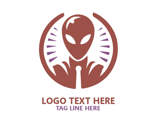 Alien futuristic Emblem Logo