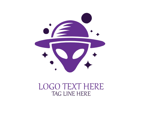 Alien Space Planet Logo