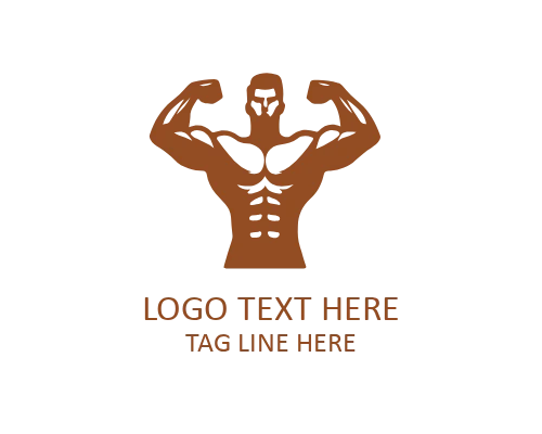 Alpha Strength Muscular Man Logo