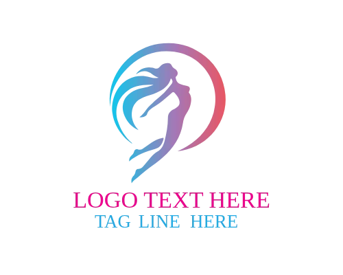 Angelic Flying Woman Logo with Graceful Wings