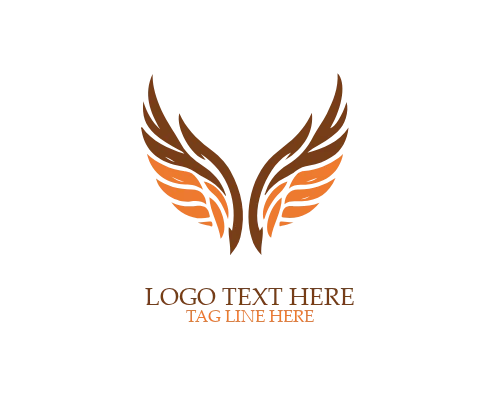  Angelic Silhouette Wings Logo
