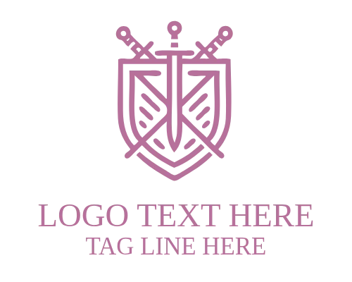 Angled Cross Monoline Sword Logo