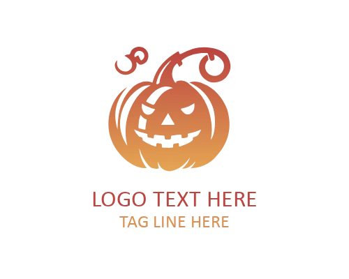 Angry Halloween Pumpkin Logo