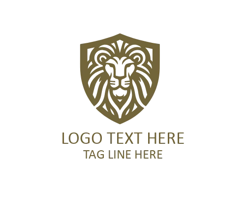 Animal shield lion logo