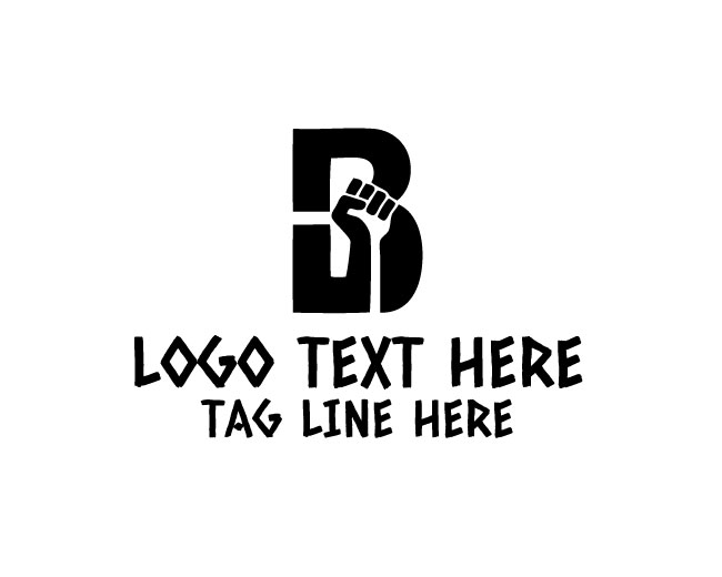 Black Letter B Fist Logo