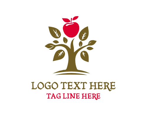 Apple Fruit Tree Logo for Orchard and Farm Branding