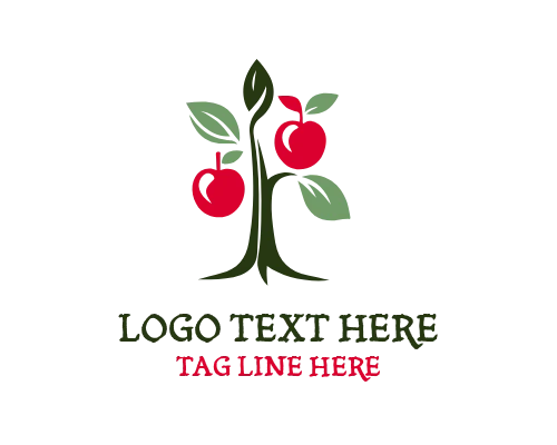 Apple Fruit Tree Logo for Tropical Farm Branding
