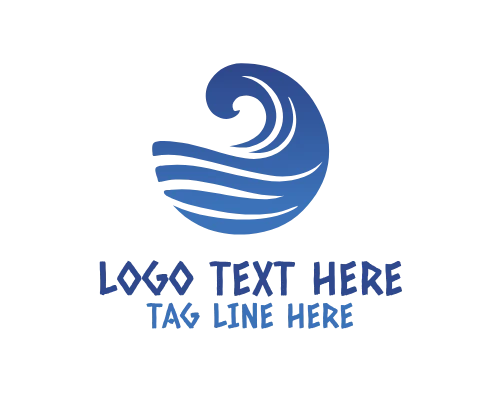 Aqua Sea Wave Logo