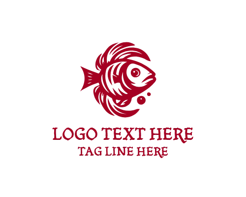 Aquatic Fish Icon Logo