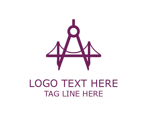 Arch Bridge Architecture Logo for Construction and Structural Branding