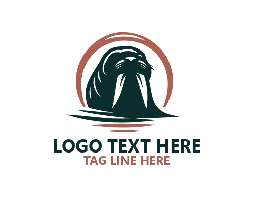 Arctic Walrus Badge Logo for Expedition and Travel Brands