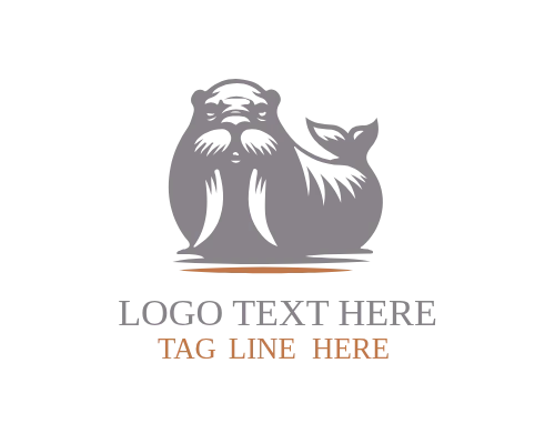 Arctic Walrus Emblem Logo for Nature and Wildlife Brands