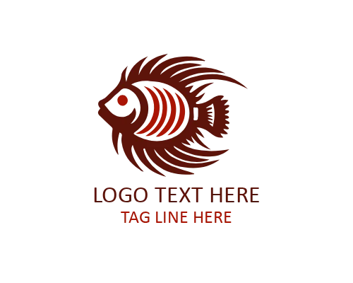 Art Deco Tropical Fish Flat Logo