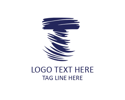 Artistic Brush Letter T Logo for Creative Identity